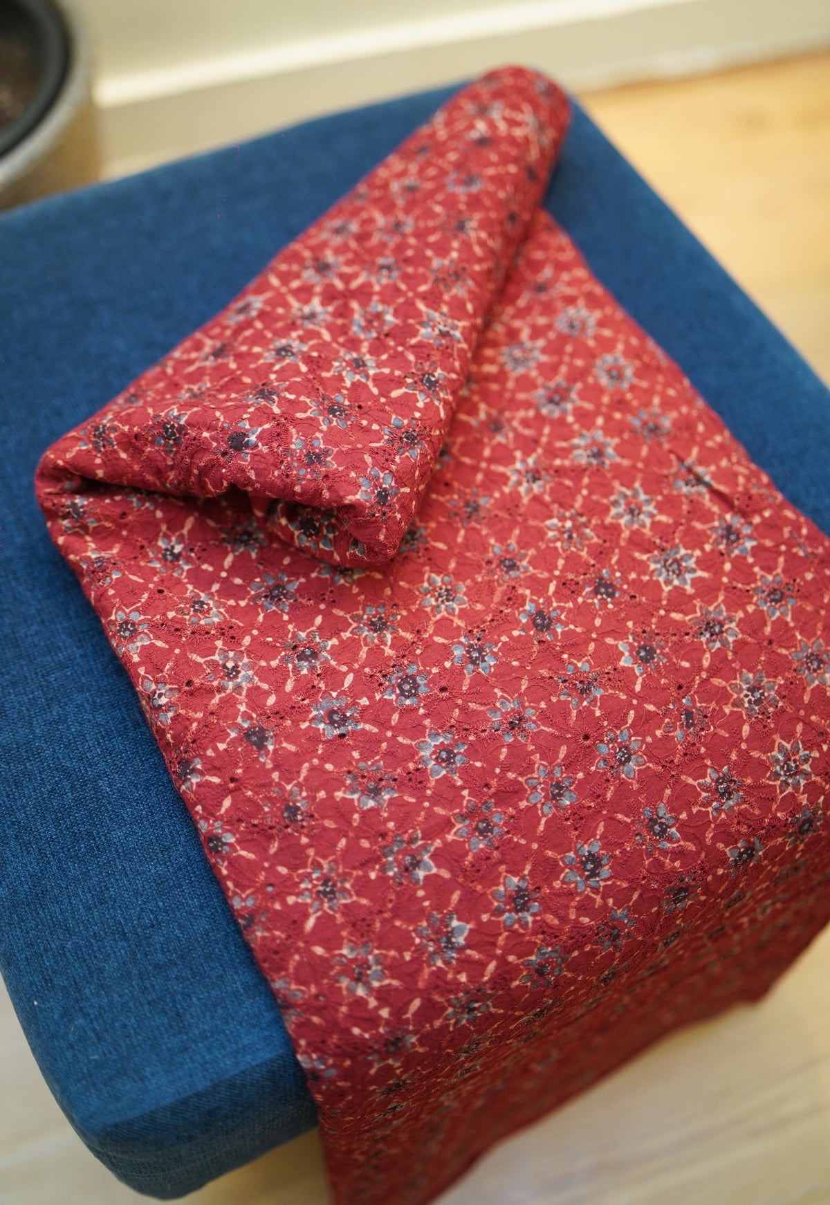 Crimson Geometry Ajrakh Hakoba Fabrics