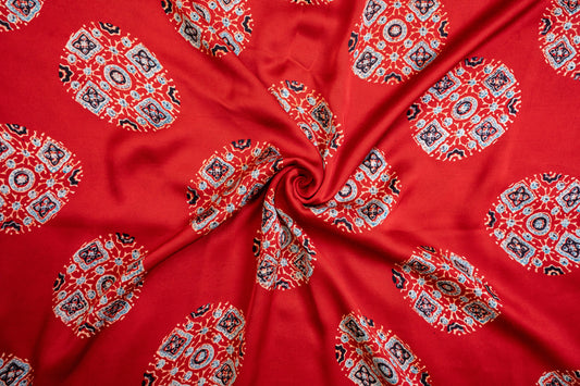 Ajrakh Embers Modal Silk Fabrics