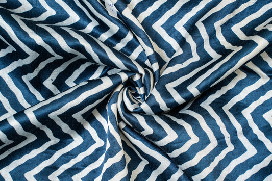 Ocean Rhythm Mashru Silk Fabrics