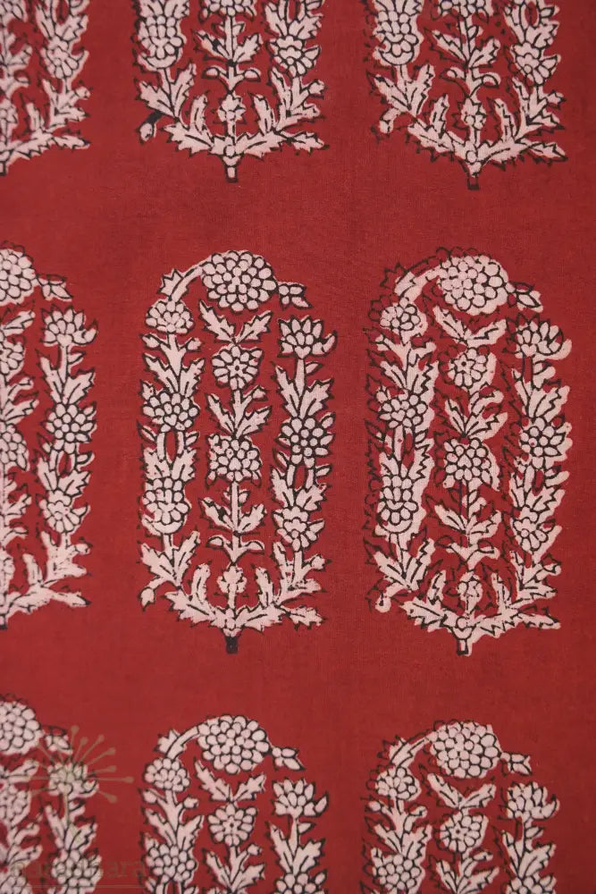Maroon Nocturne Bagh Print Cotton Fabrics