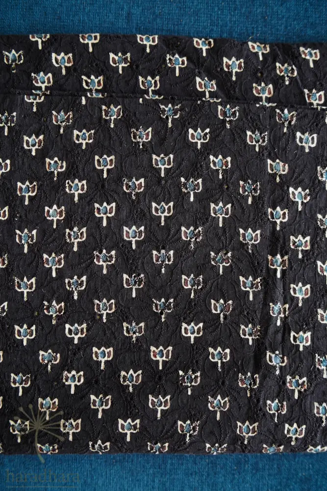 Midnight Lotus Ajrakh Hakoba Fabrics