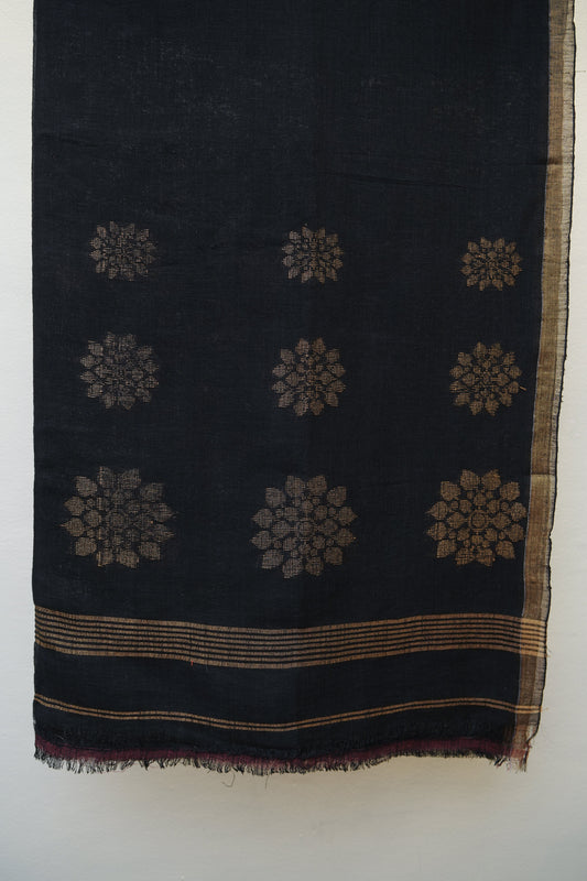 Midnight Constellations Linen Jamdani
