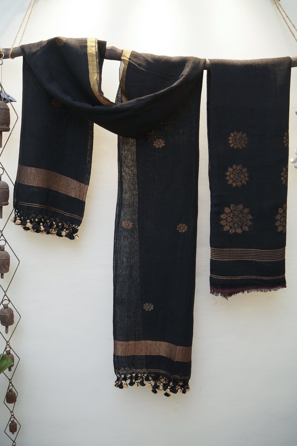 Midnight Constellations Linen Jamdani