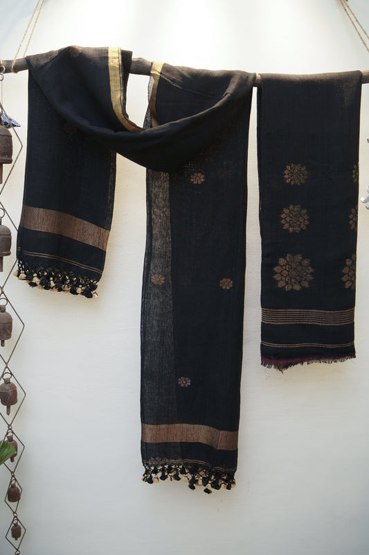 Midnight Constellations Linen Jamdani