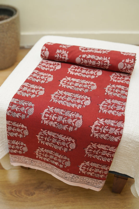 Maroon Nocturne Bagh Print Cotton Fabrics