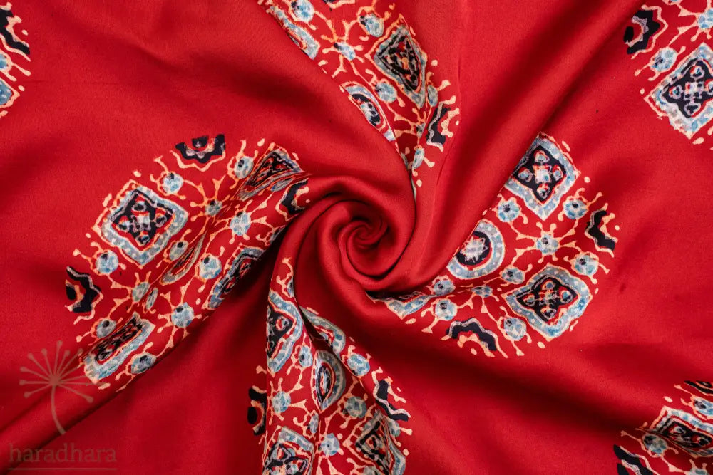Ajrakh Embers Modal Silk Fabrics