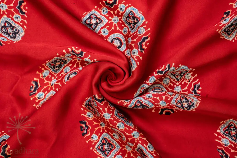 Ajrakh Embers Modal Silk Fabrics