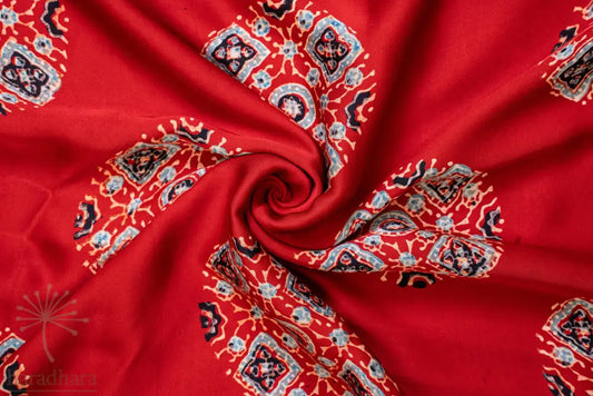 Ajrakh Embers Modal Silk Fabrics