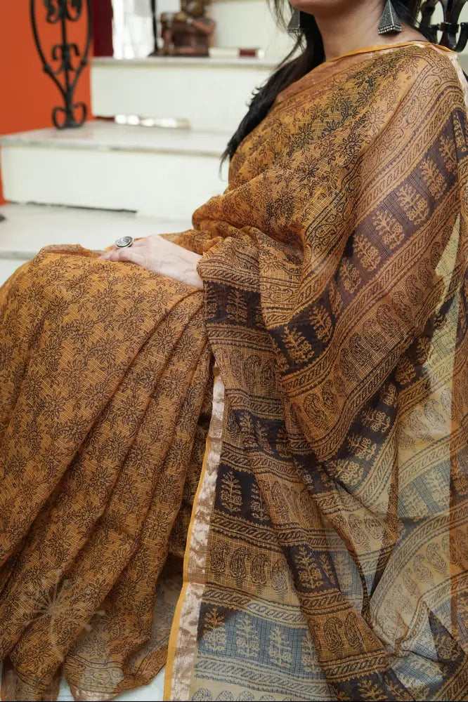 Bagh in Mustard Kota Sarees