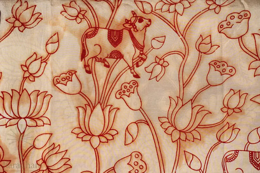 Blue Pastoral Aura Kalamkari Sarees