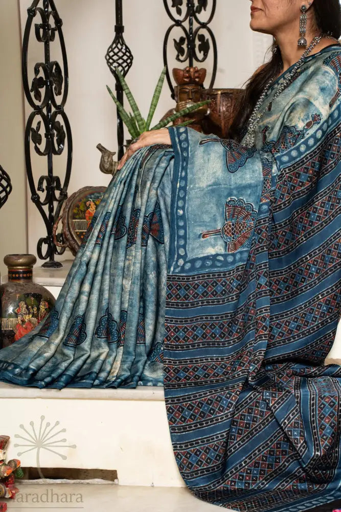 Blue Symphony Modal Silk Sarees