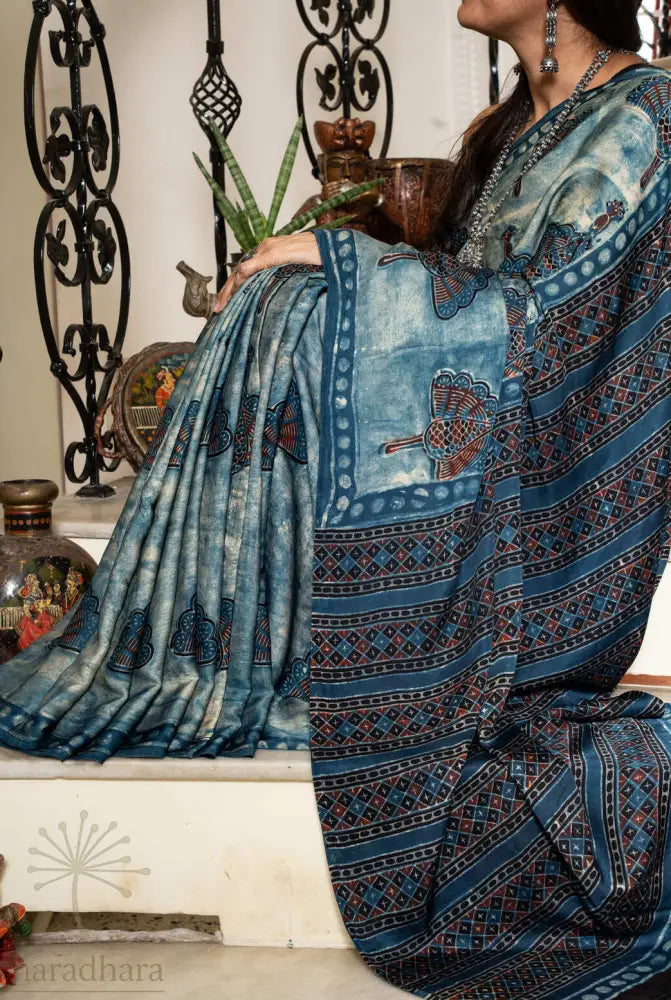 Blue Symphony Modal Silk Sarees