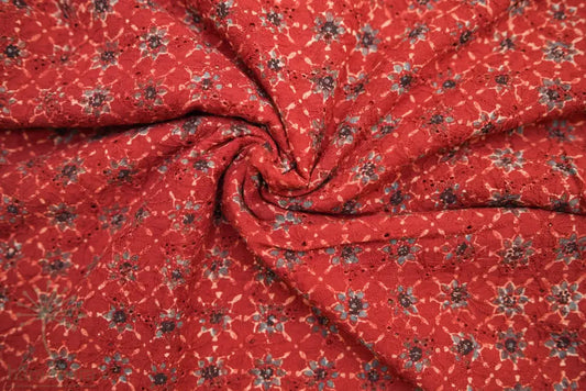 Crimson Geometry Ajrakh Hakoba Fabrics