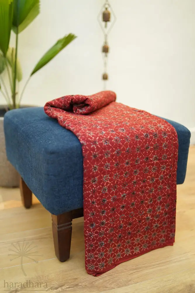 Crimson Geometry Ajrakh Hakoba Fabrics