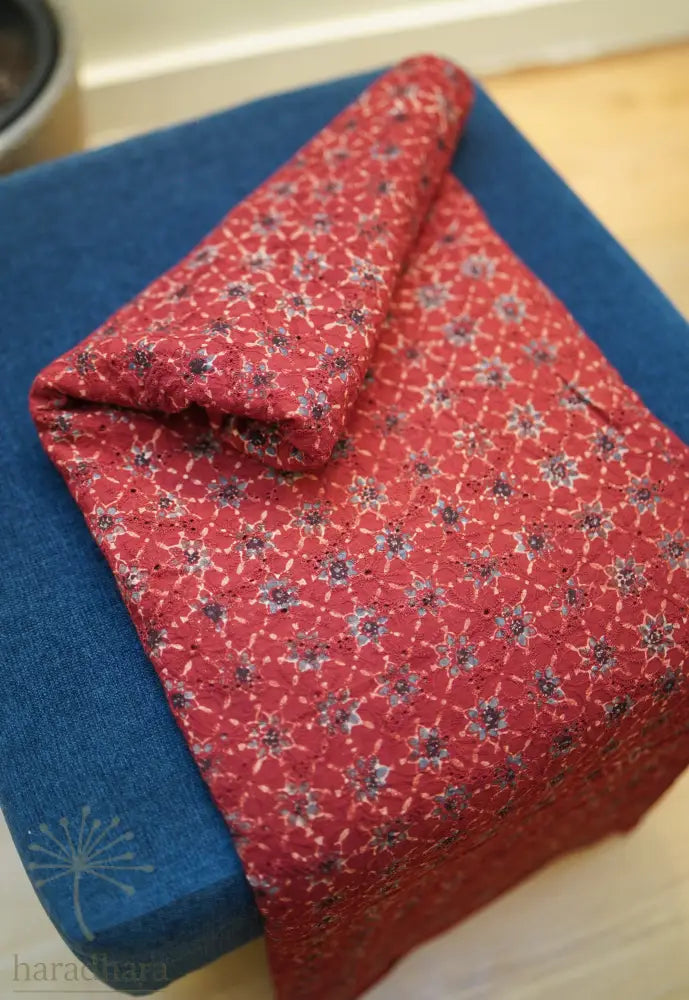 Crimson Geometry Ajrakh Hakoba Fabrics