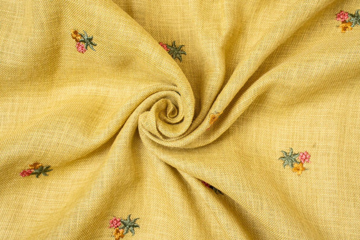 Golden Sprigs Cotton Linen Fabrics