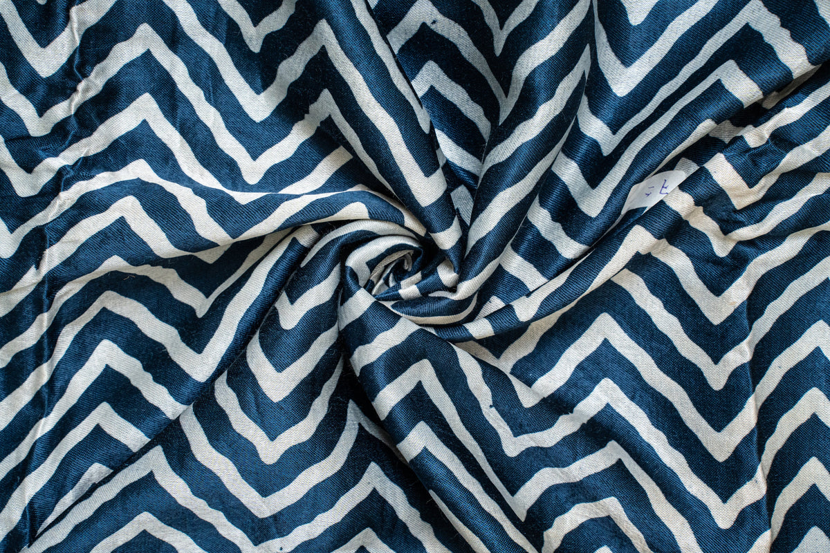 Ocean Rhythm Mashru Silk Fabrics