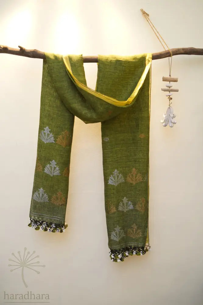 Forest Undercurrent 2.5 metres / 2.5 Metres Linen Jamdani