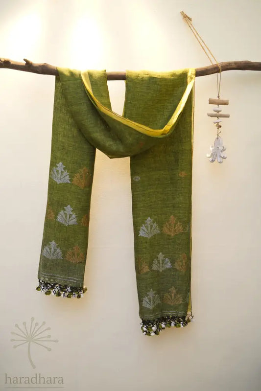 Forest Undercurrent 2.5 metres / 2.5 Metres Linen Jamdani