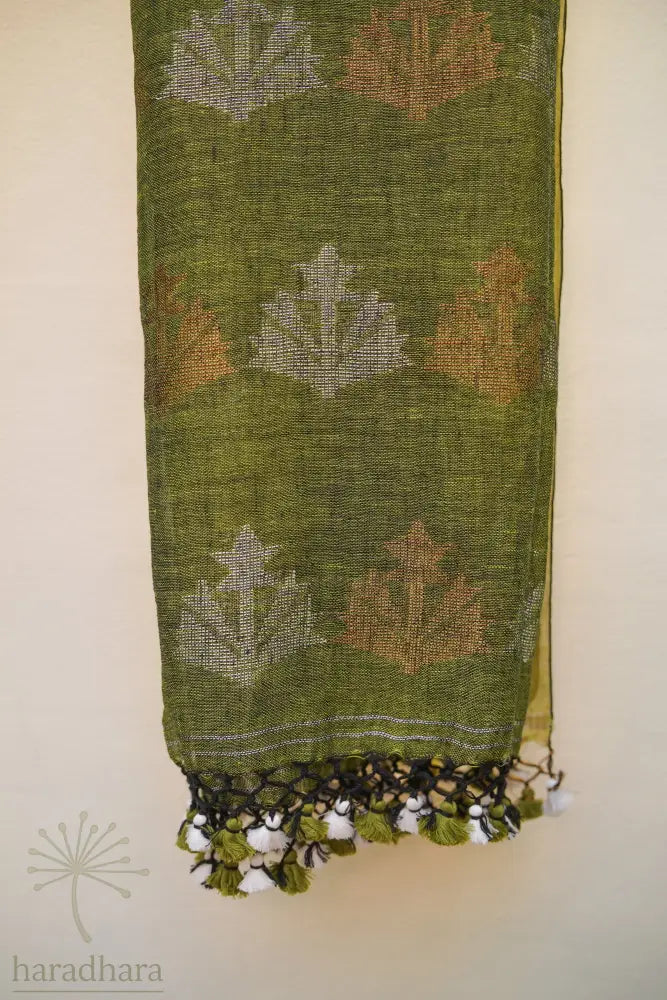 Forest Undercurrent 2.5 metres / 2.5 Metres Linen Jamdani