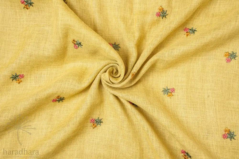 Golden Sprigs Cotton Linen Fabrics