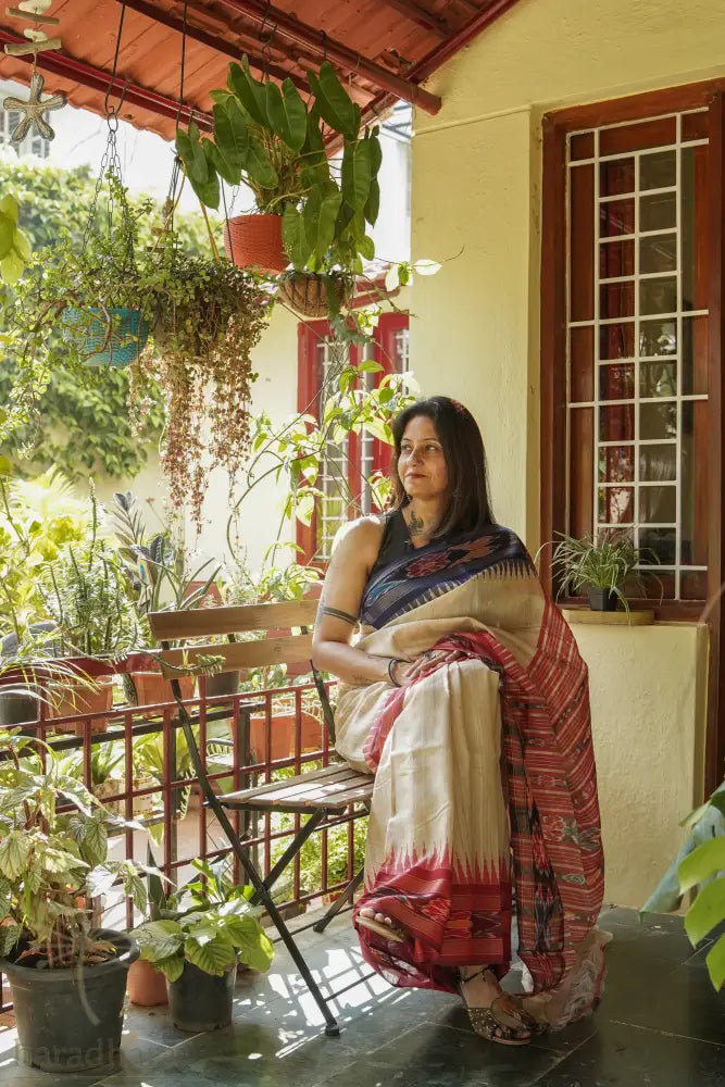 Indigo n Crimson Raw Silk Sarees