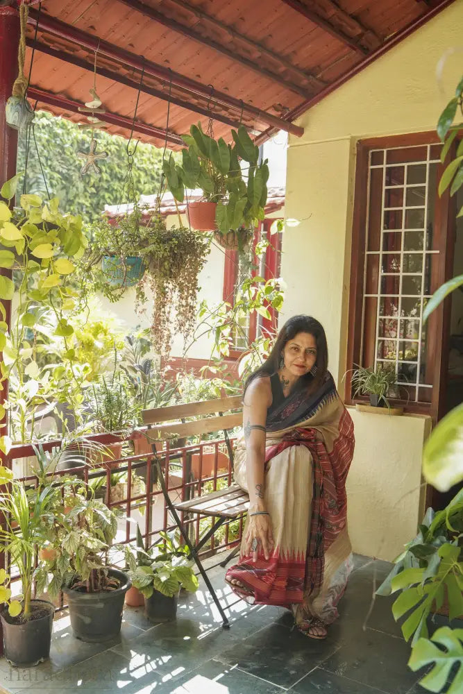 Indigo n Crimson Raw Silk Sarees