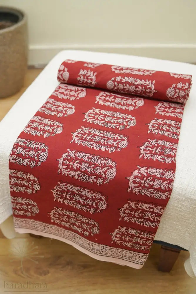 Maroon Nocturne Bagh Print Cotton Fabrics