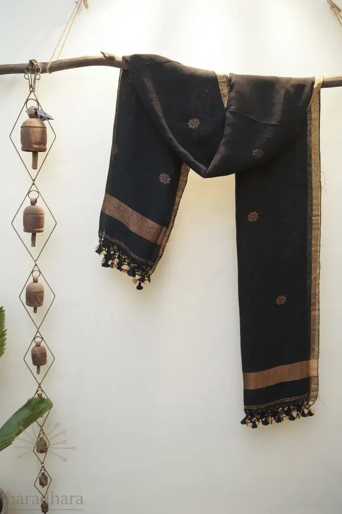 Midnight Constellations Linen Jamdani