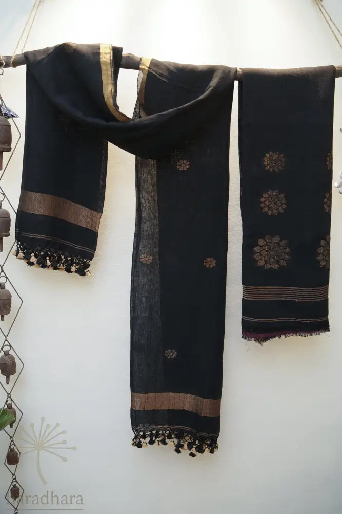 Midnight Constellations Linen Jamdani