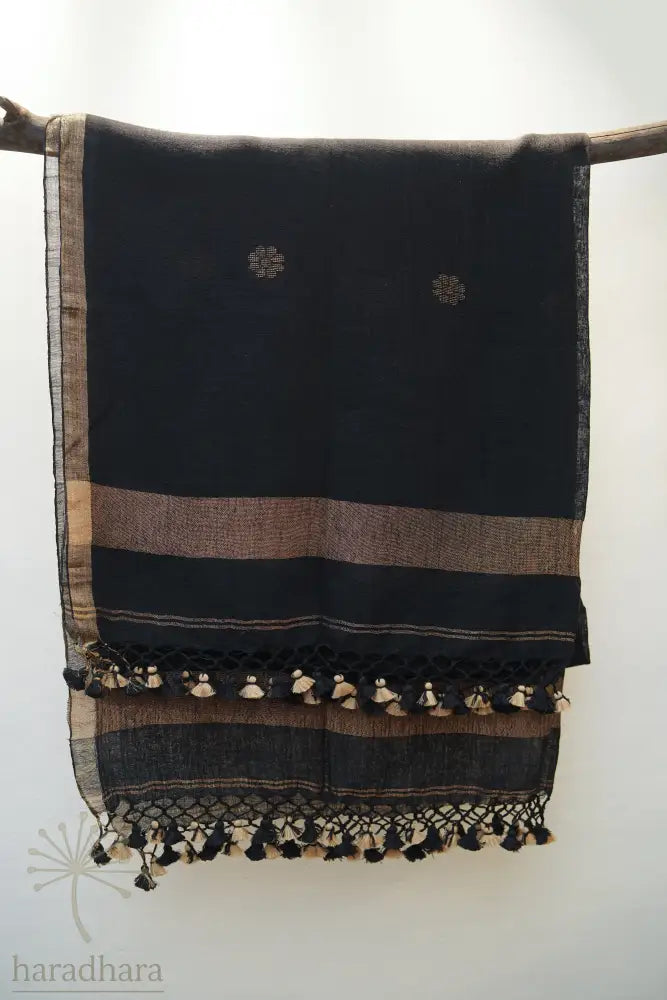 Midnight Constellations Linen Jamdani