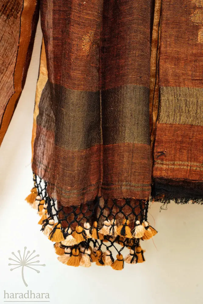Midnight Weaves 2.5 metres / 2.5 Metres Linen Jamdani