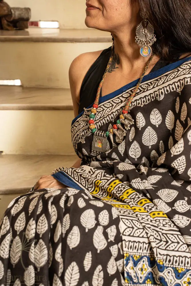 Monochrome Meadows Cotton Sarees