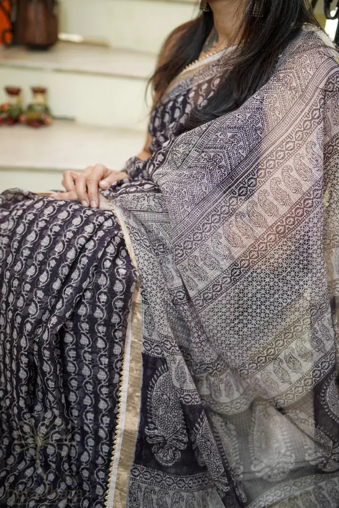 Monochrome Whispers Kota Sarees