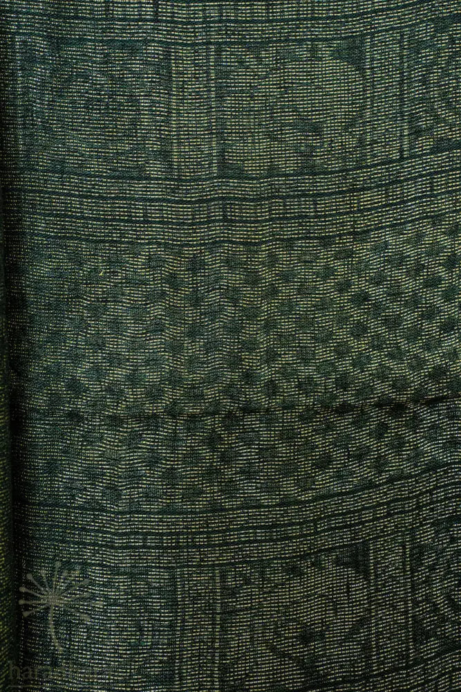 Peacocks at Dusk 2.5 Metres / 2.5 Metres Linen Jamdani