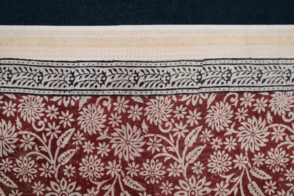 Roots in Maroon on Ivory Maheshwari Sarees