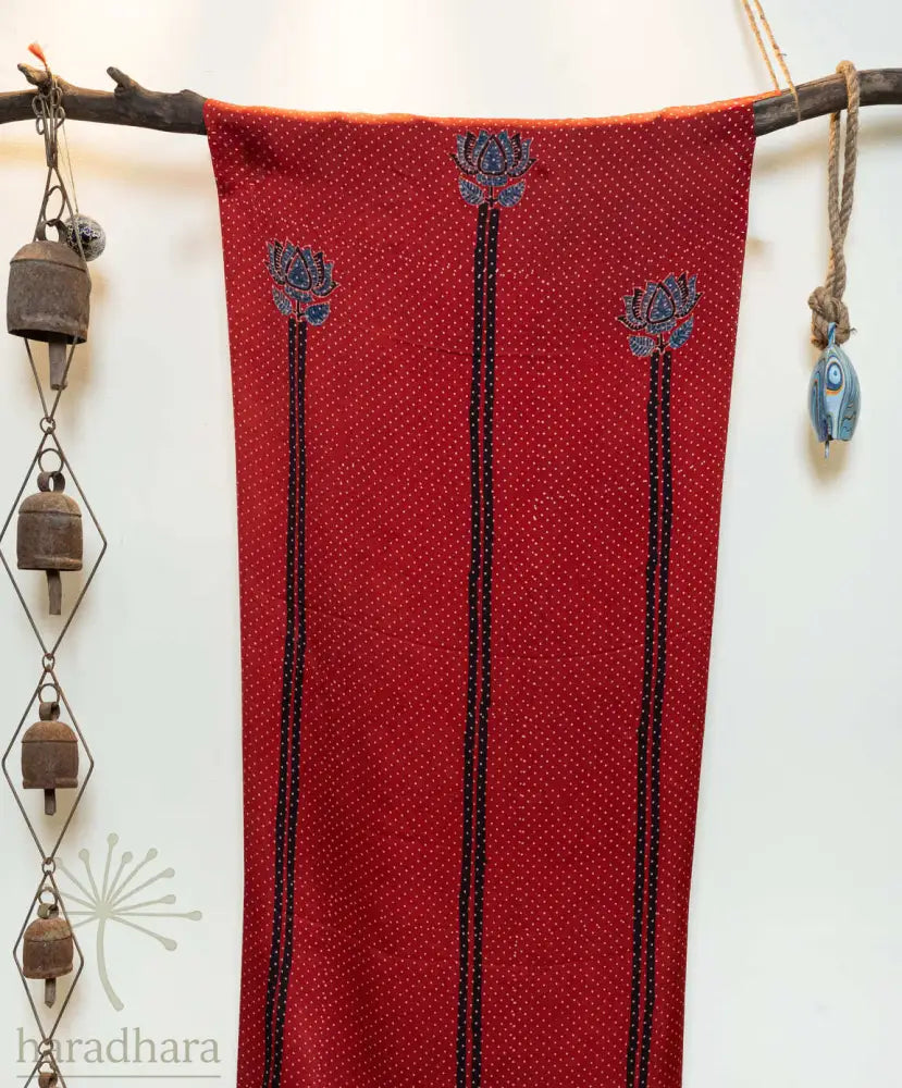 Scarlet Bloom 2.5 metres / 44 inches Modal Silk Kurtas